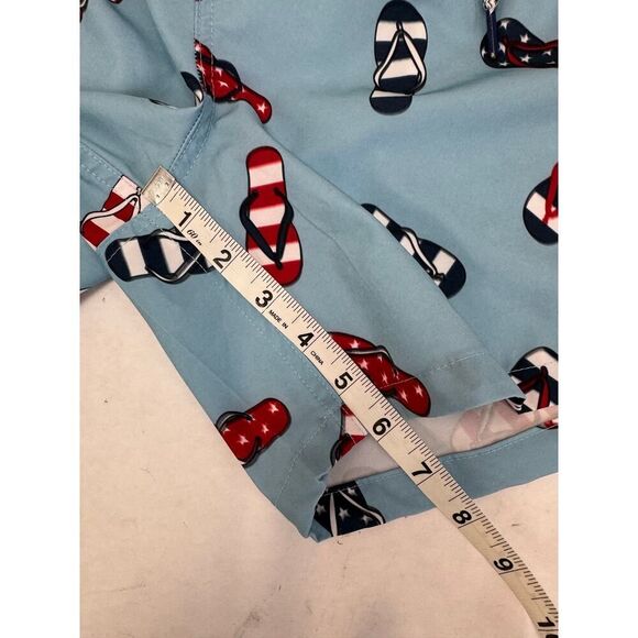 Rainforest Men's Swim Trunks Shorts Patriotic July 4 Red White Blue - Size Large - Picture 5 of 6